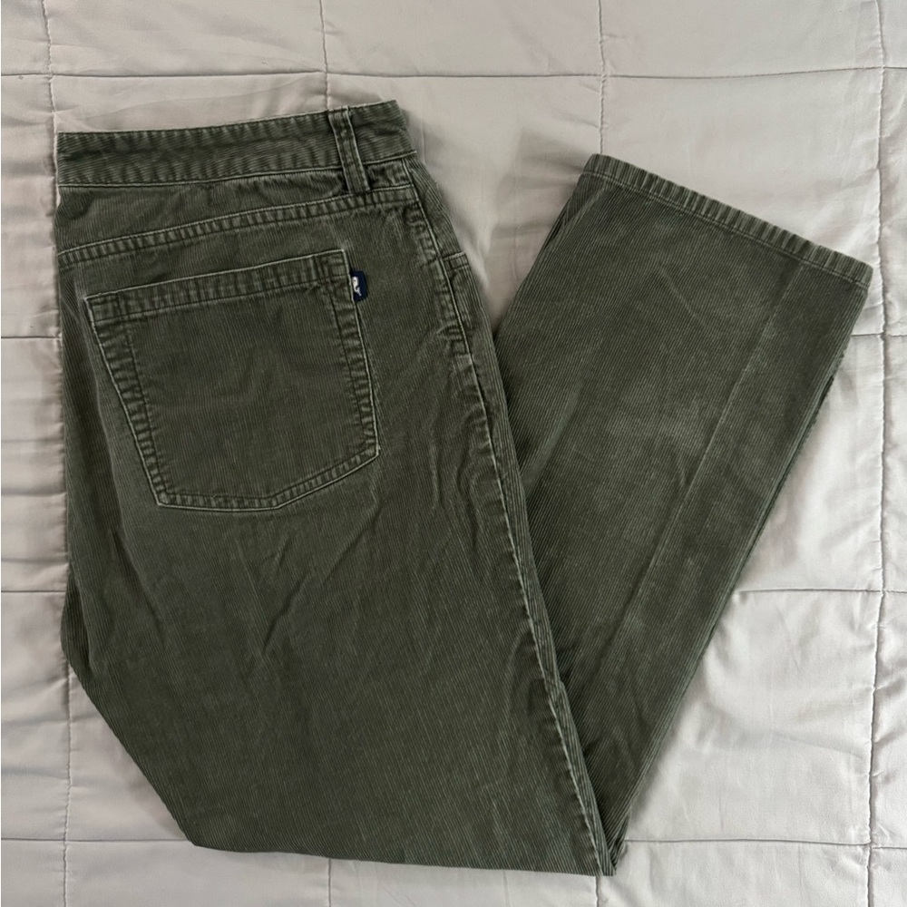 Men’s Green Vineyard Vines Corduroy 100% Cotton 5 Pocket Pants Size 36